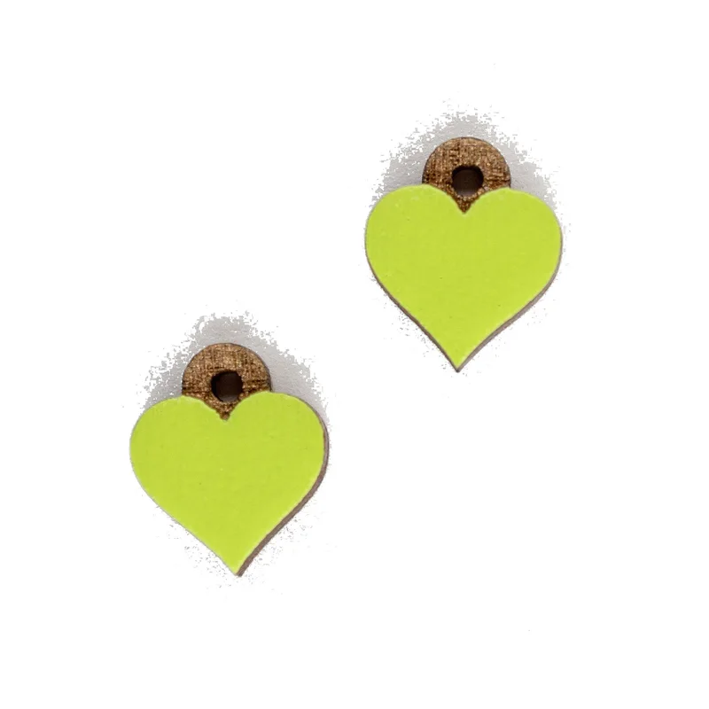 Ručne maľované drevené náušnice Pure Heart